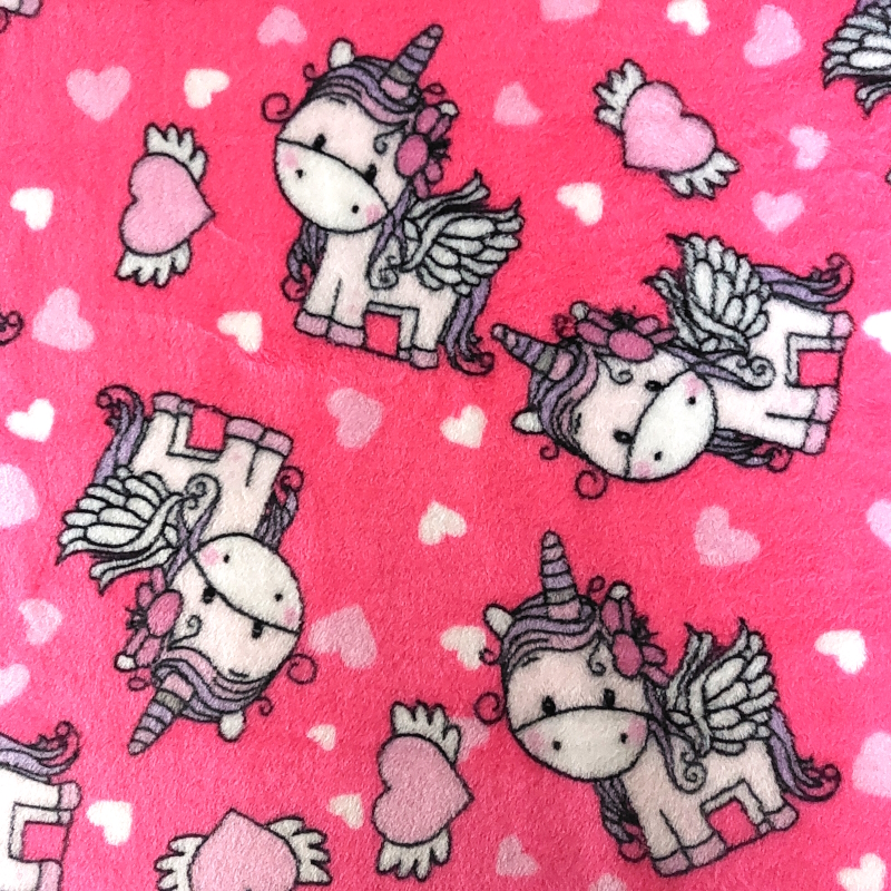 Motif Doudou Sieste Licornes (fushia) - Fait au Québec par Au fil des saisons...